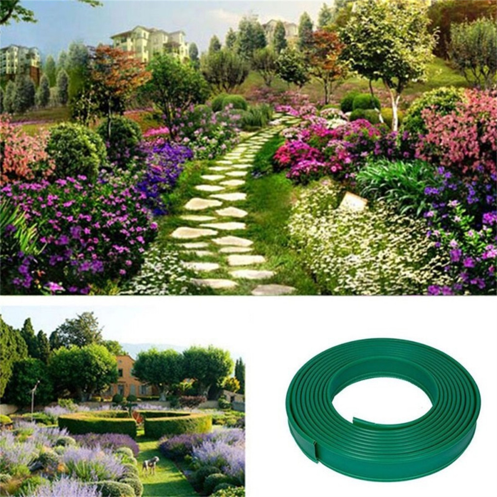 Garden Edging Grass Edging PE Green/Black edge landscape lawn border ...