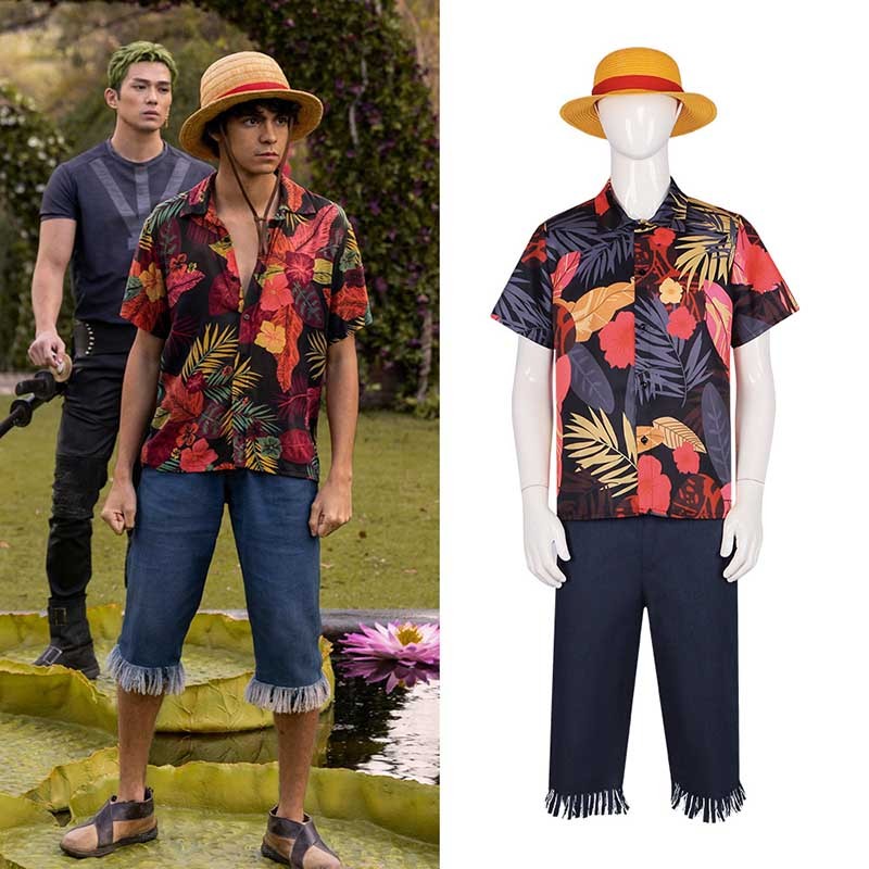 Anime Monkey D Luffy Cosplay Costume Full Sets Uniform For Men's ...