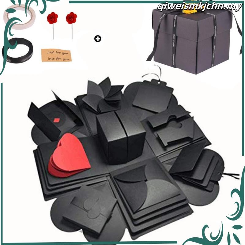 Square DIY Surprise Explosion Photo Box Mystery Gift Box Kotak ...
