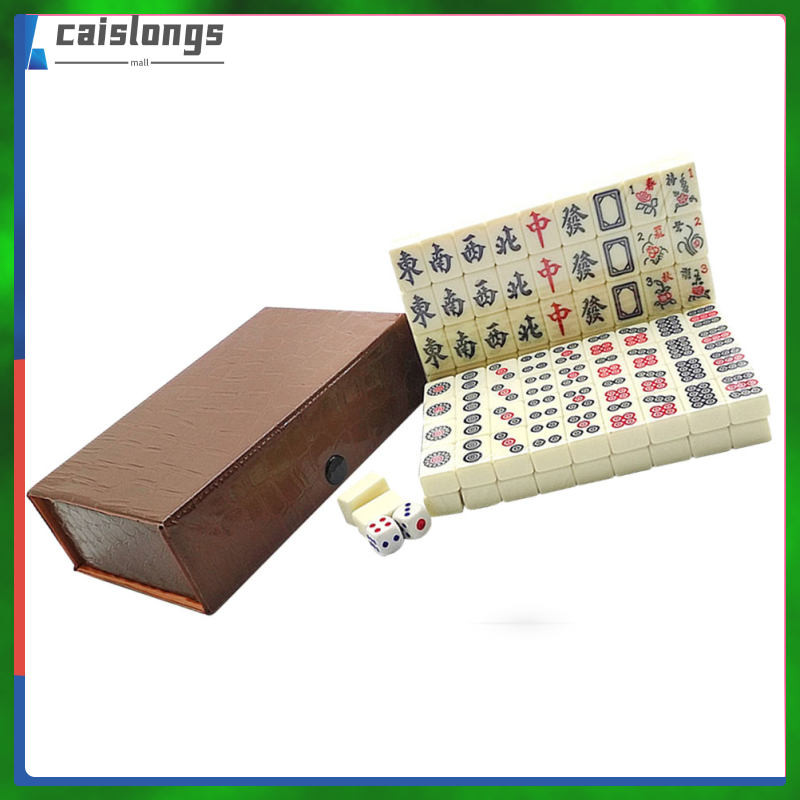 Portable Mahjong Traditional Game Kit with Dices Miniature Family ...