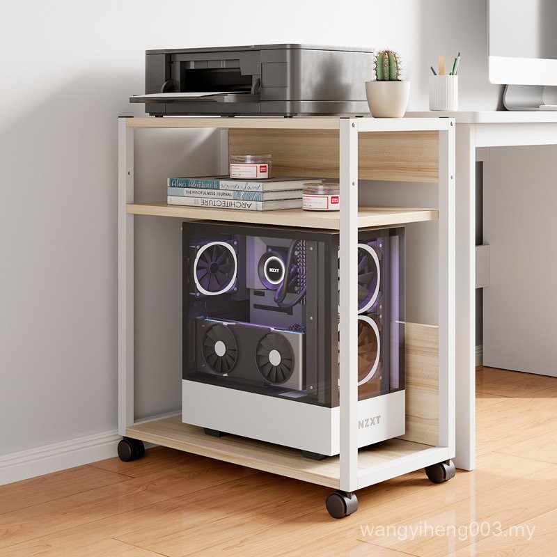 Floor Movable Desktop Host Office Multi-Layer Storage Rack Bookshelf ...