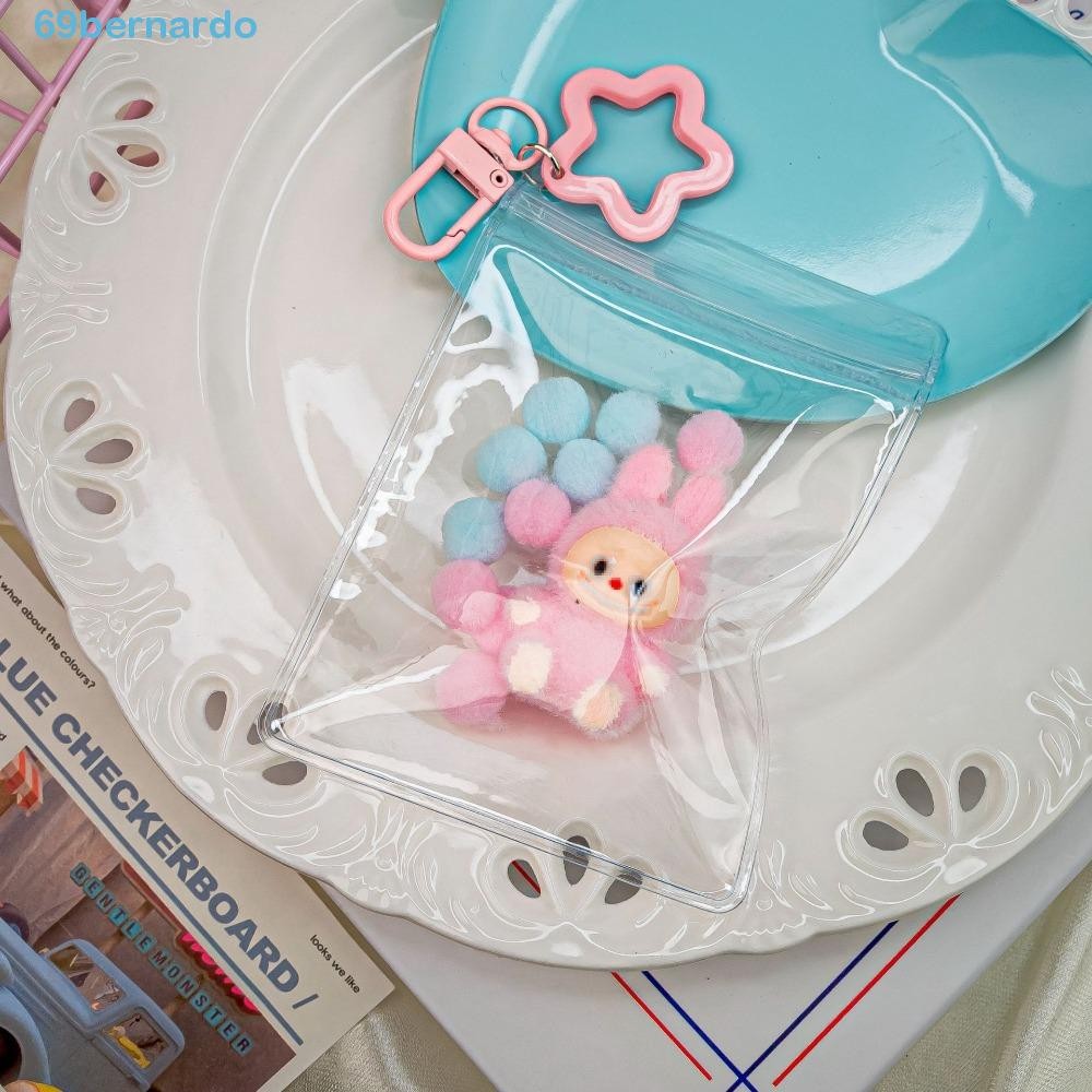 BERNARDO Flocking Labubu Key Ring, Beads Waterproof Sit Down Labubu ...