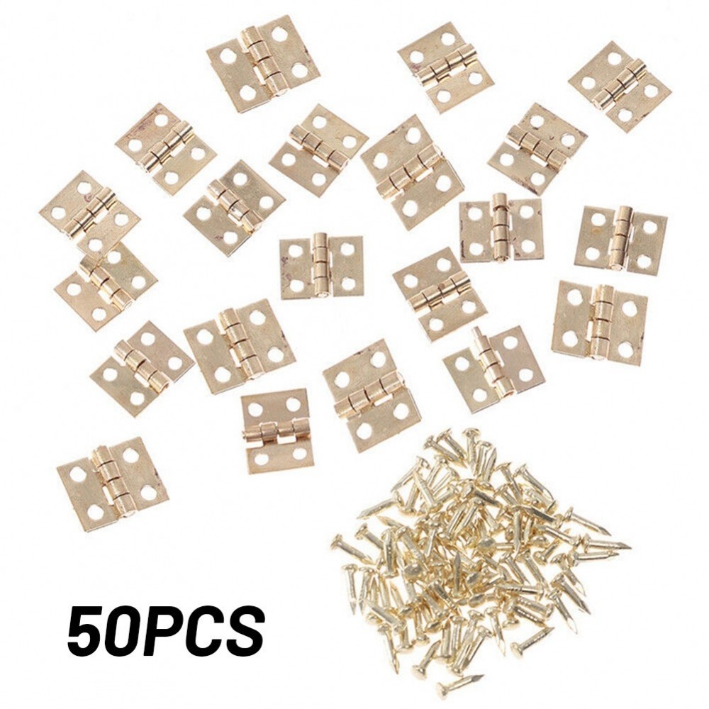 【EAGLE】50 Pcs Mini Brass Plated Hinge Small Decorative Jewelry Box ...