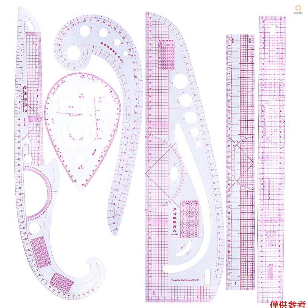 6PCS French Metric Ruler Clothing Fashion Ruler Curve Shaped Grading ...