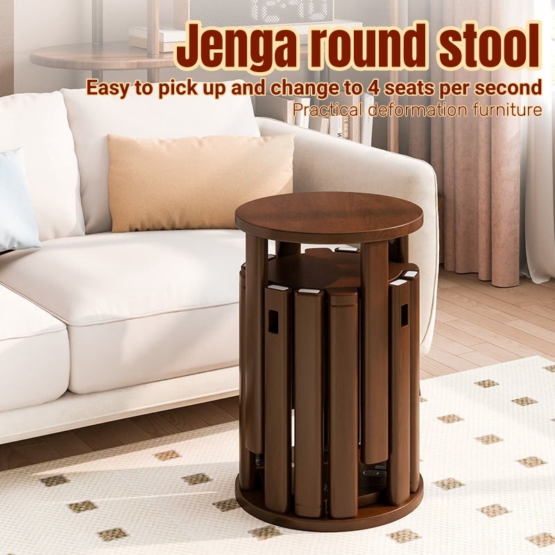 Solid Wood Stool Foldable Multifunctional Chair Removable Dining Chair ...