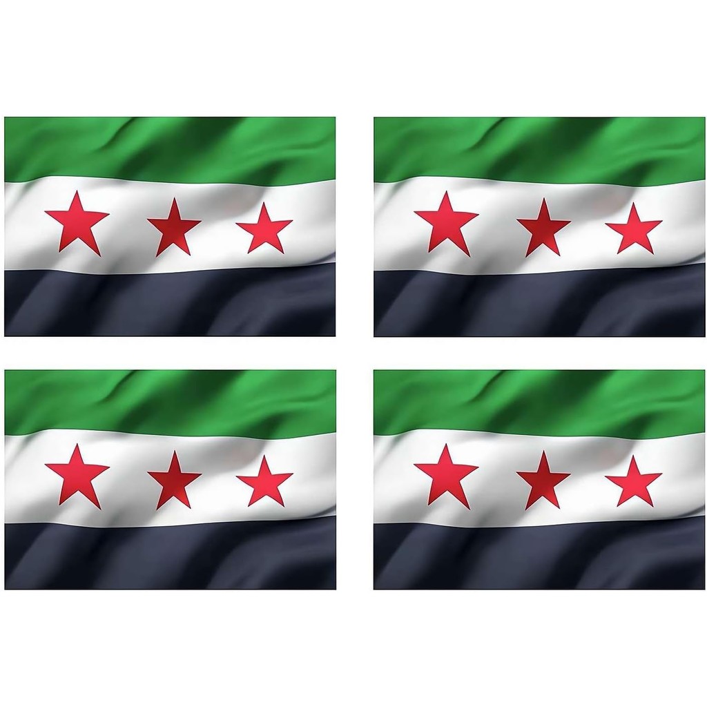 Syria Flag Stickers, Syrian Republic Flag Sticker Rectangle Bumper ...
