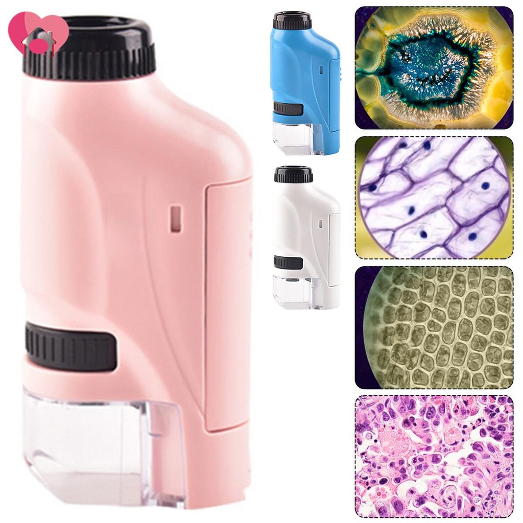 60-120x Electric Mini Pocket Microscope with LED Light Children ...