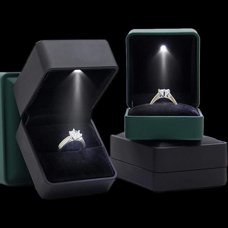 Light Ring Box Proposal Gift Box Frosted Appearance Wedding Anniversary ...