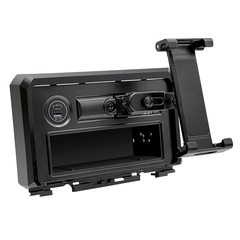 Accoudoir Central Jimny JB64 JB74 2018-2023 – Boîte Rangement + 3 Ports USB – Noir Cuir Synthétique