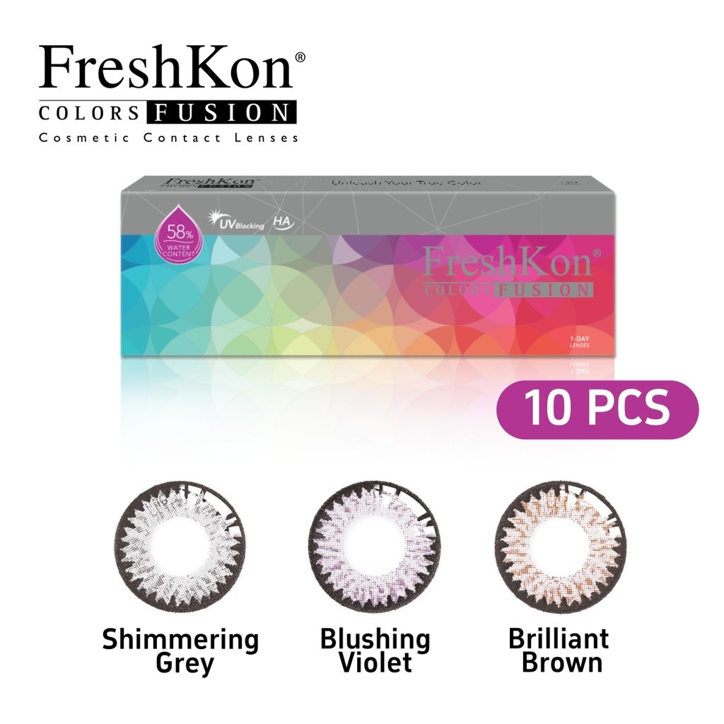 (10 PCS ) Freshkon Colors Fusion Daily Disposable Cosmetic Color One ...