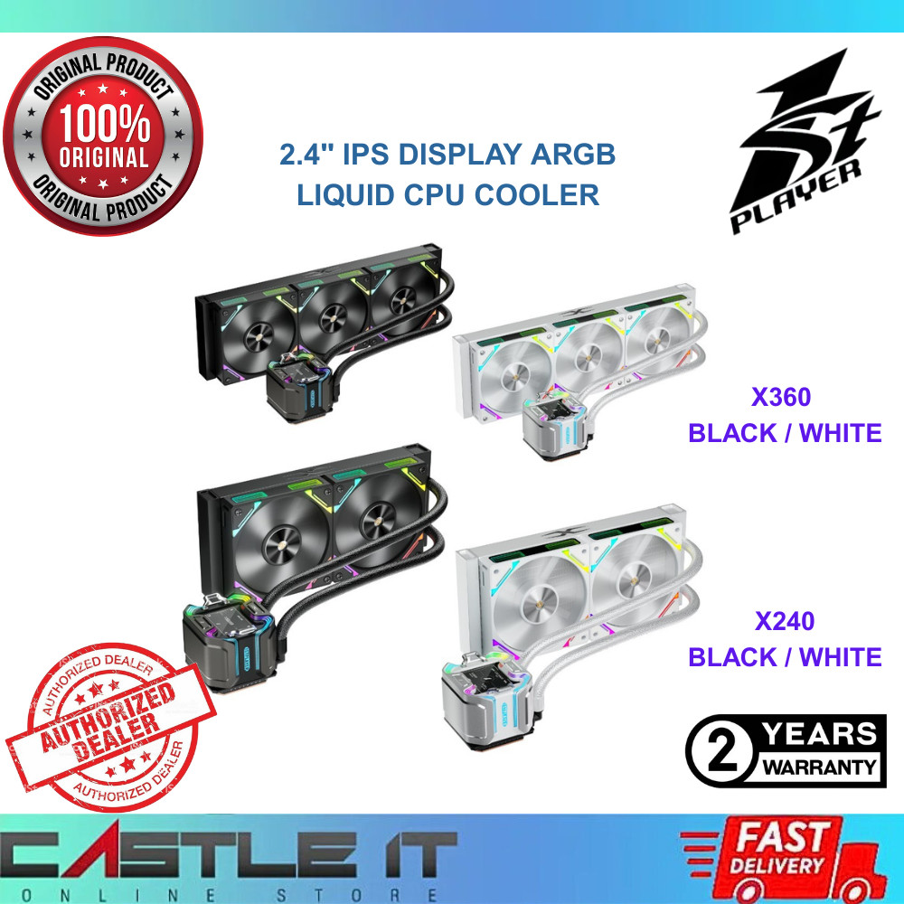 1ST PLAYER X240 X360 AIO Liquid CPU Cooler 2.4 Inch IPS Display ARGB ...