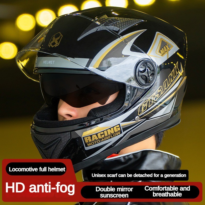 Electric Vehicle Helmet Warm Full Helmet Riding Motorcycle Motorcycle ...