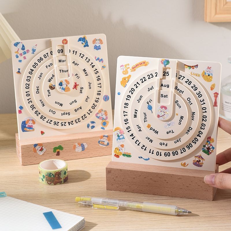 Creative Calendar, Turntable Perpetual Calendar Calendar, 2025 Desk ...