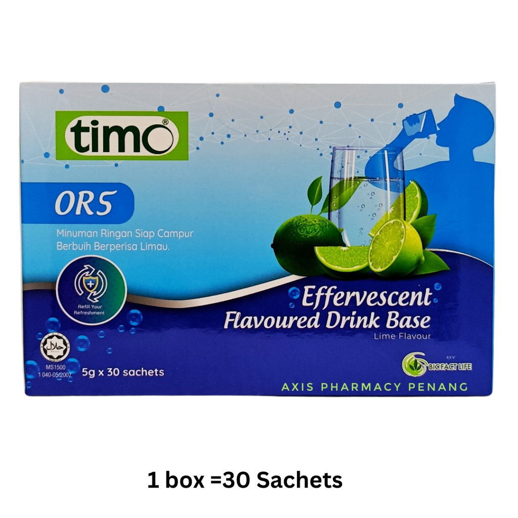 Timo ORS Effervescent Lime Flavoured Drink Rehydration Tonic (5g X 30 ...
