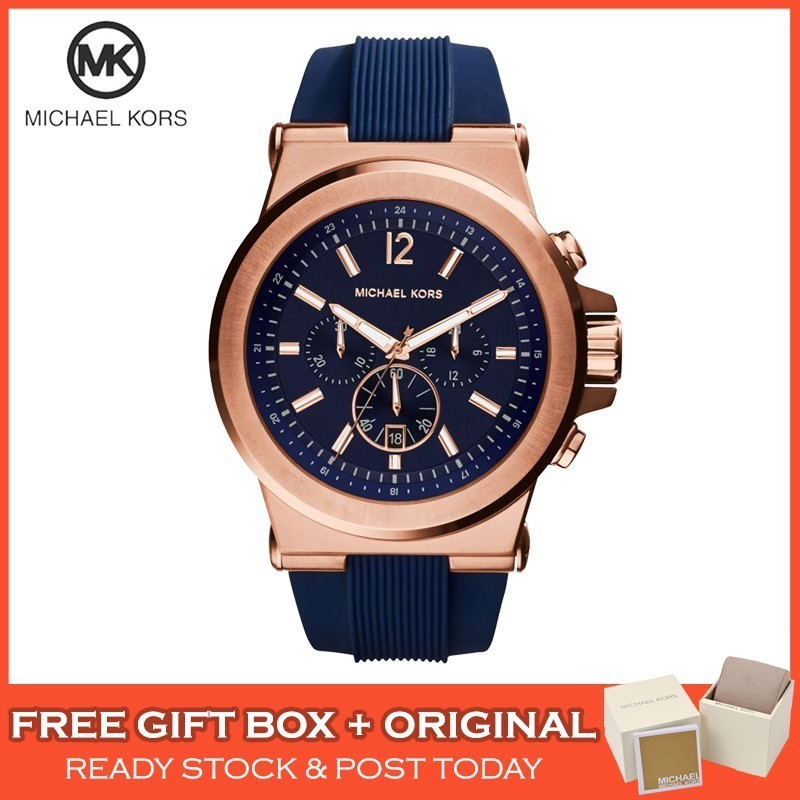 Original MichaeI Kors MK8295 Dylan Chronograph Navy Blue Rose Gold Stainless Steel Men Watch Jam Tangan Lelaki MK8295 Shopee Malaysia
