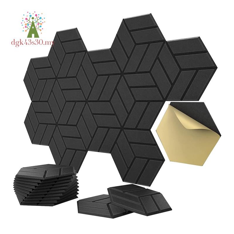 12 Pack Self-Adhesive Acoustic Panels,Hexagon Sound Proof Foam Panels ...