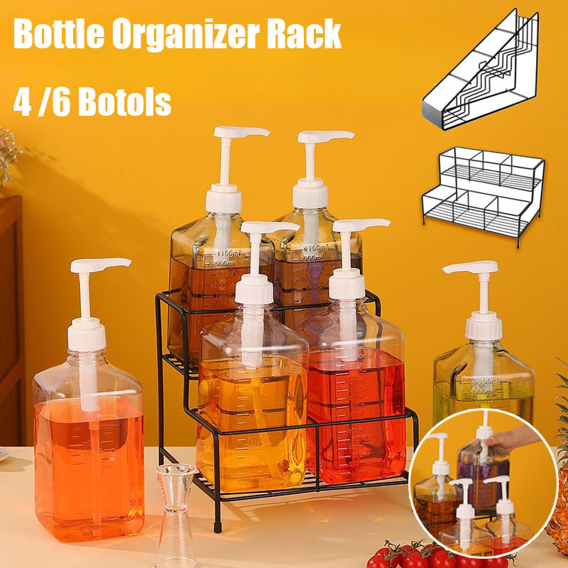 4/6 Fructose Syrup Bottle Storage Rack Coffee Wine Storage Stand ...