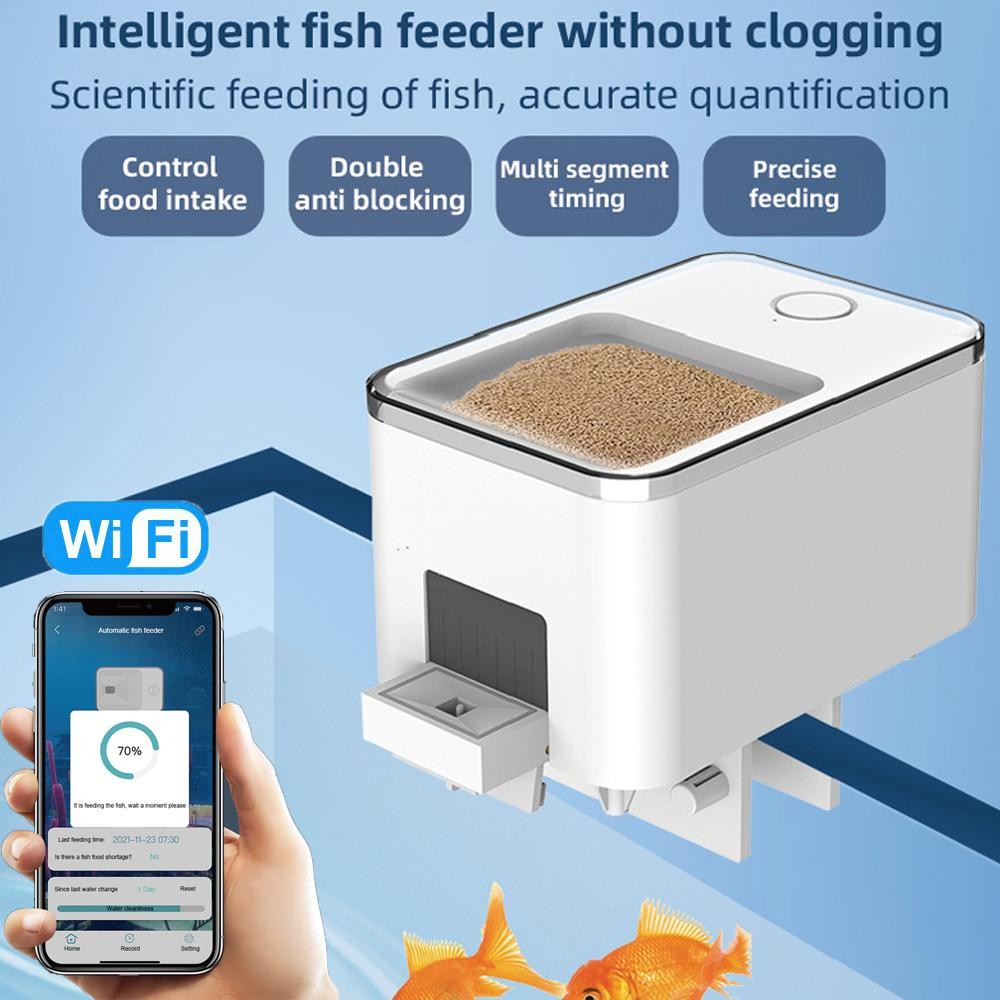 WiFi Smart Automatic Feeder Aquarium Goldfish Timing Feeder 100ML Large ... - Smart Fish Feeder And Monitoring Systems For Goldfish