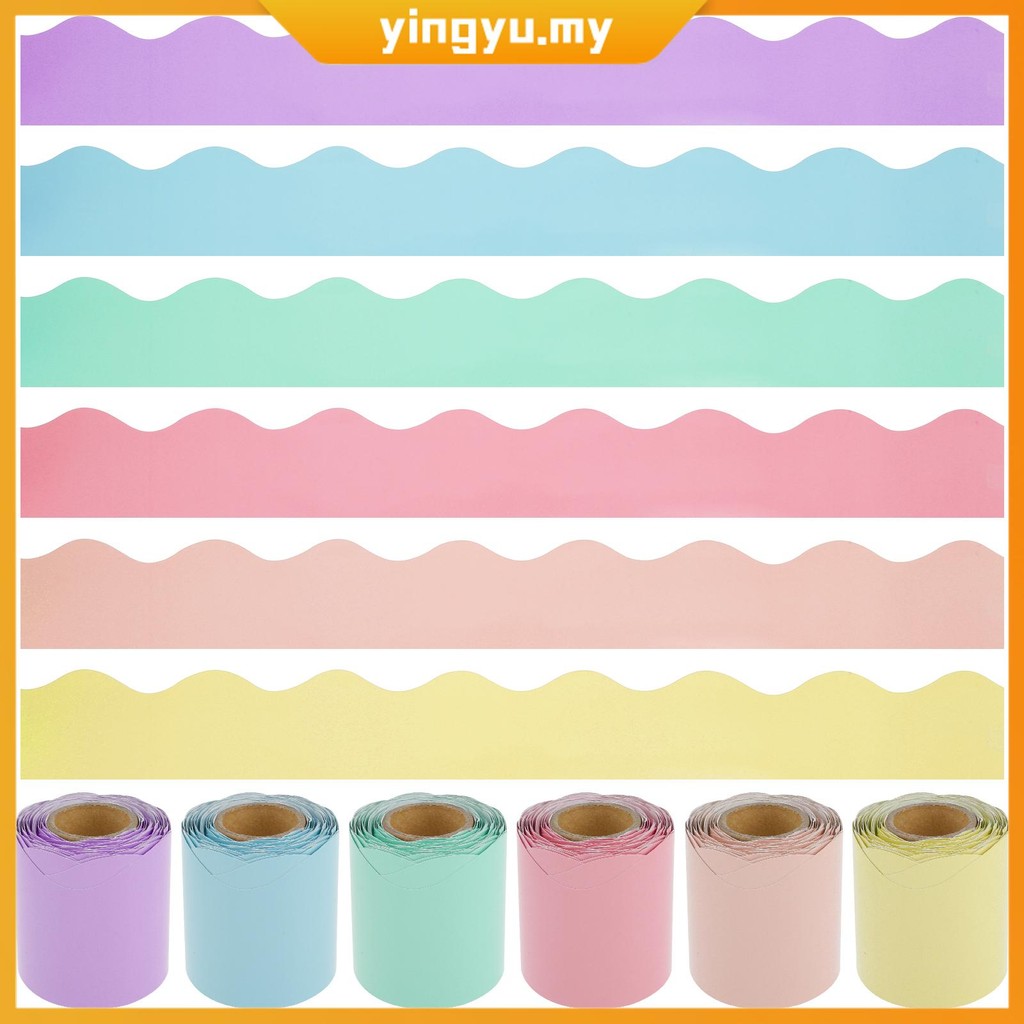 6 Rolls Bulletin Board Borders 196.8 Ft Scalloped Bulletin Border Trim ...