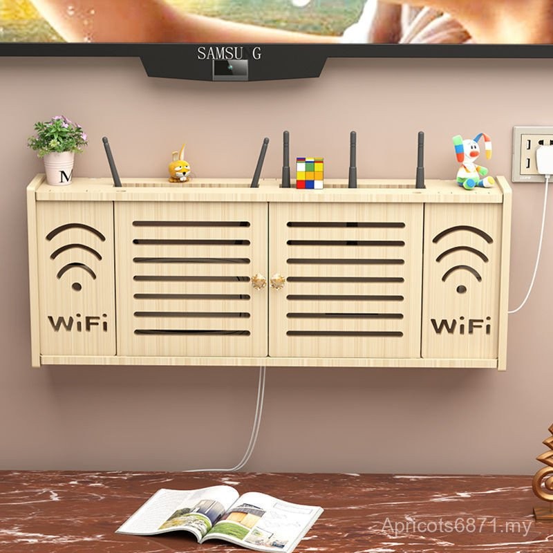 Rak Kayu Gantung Dinding Wifi Astro DVD Rack TV Box Shelf Wall Mount ...