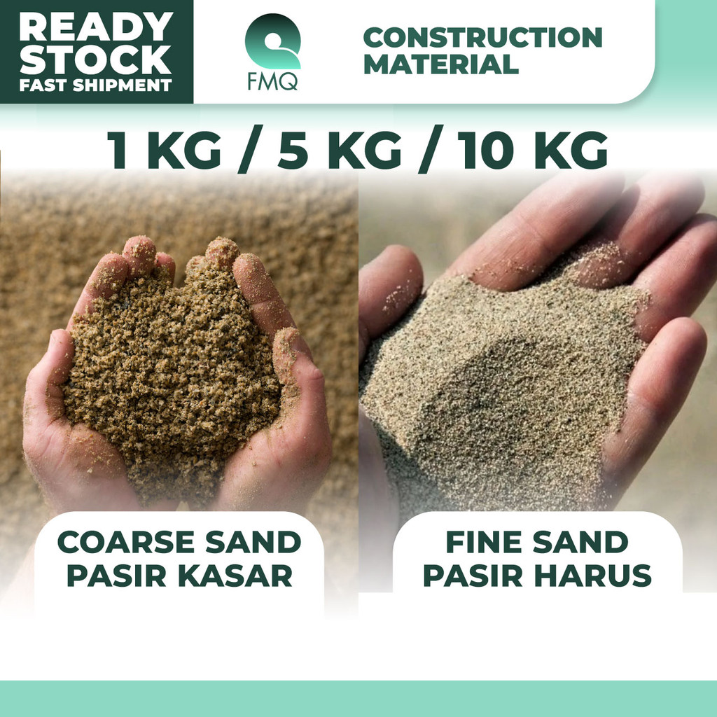 Pasir Kasar Halus Coarse & Fine Sand (1KG 5KG 10KG) Untuk Konkrit ...