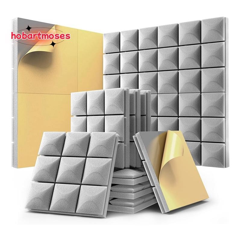 12 Pack Sound Proof Foam Panels with Self-Adhesive, 12 X 12 X 2 Inches ...