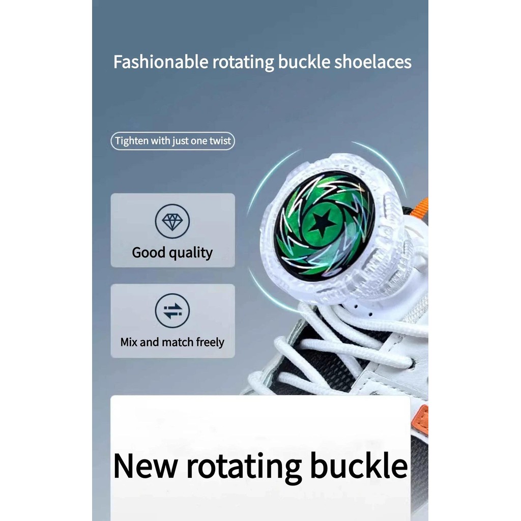 Thick Rope Automatic Shoelaces Without Ties Crystal Swivel Buckle Laces ...