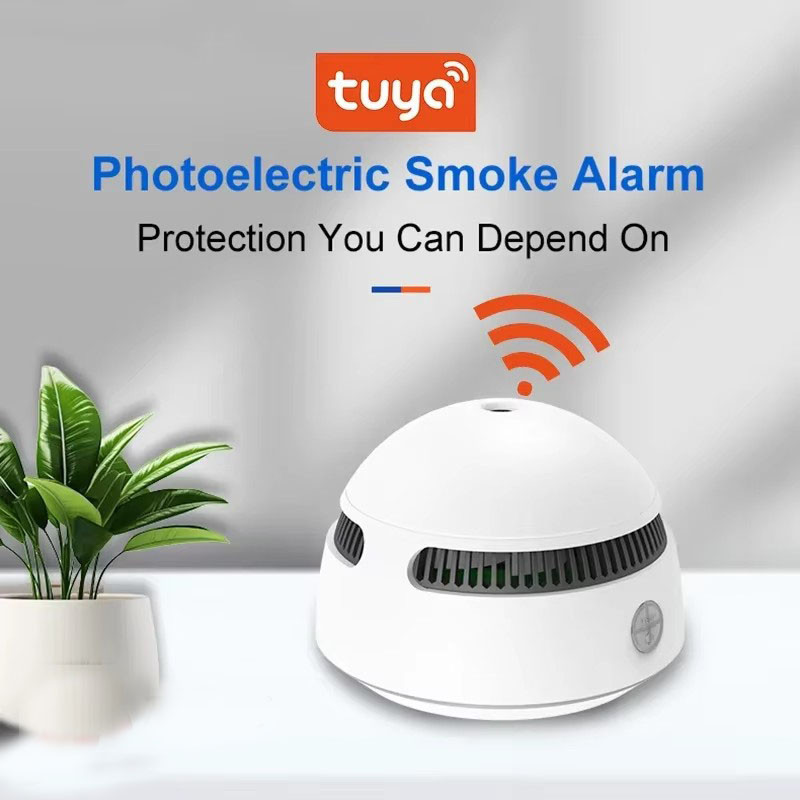 S08 Penggera Asap Tuya Smart WiFi Smoke detector 10 year lithium ...
