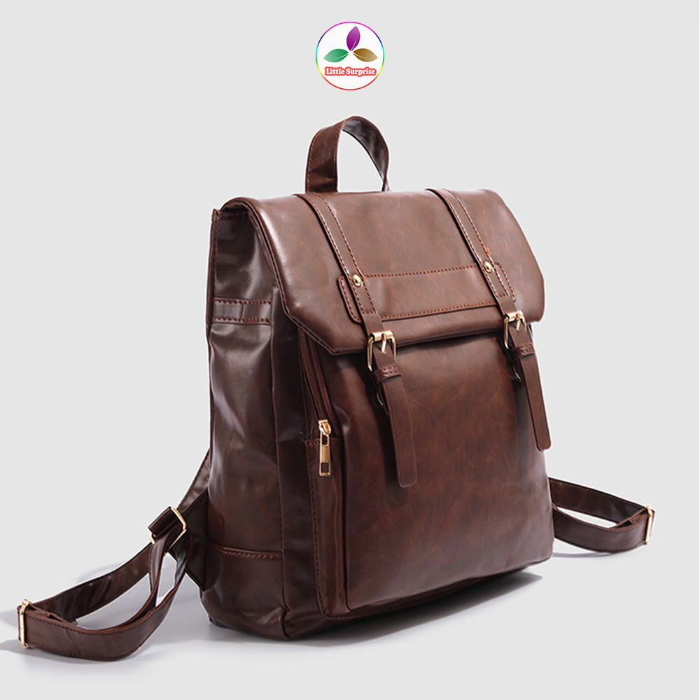 [European American Preppy Style+Waterproof] Backpack Backpack PU ...