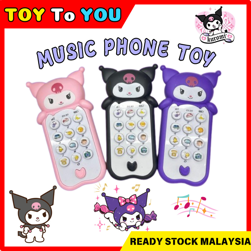 Kuromi Sanrio Music Phone Toys For Kids English Cute Education Learning ...