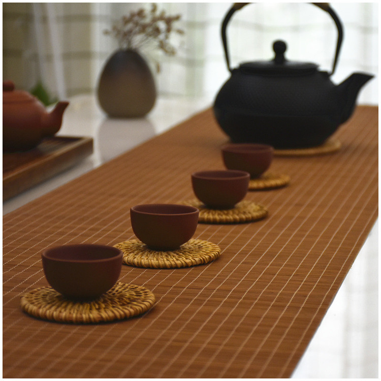Sghot Japanese Style Bamboo Tea Mat Bamboo Mat Tea Coaster Tea Table ...