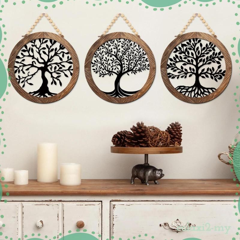 Yalikop Tree Of Life Wooden Wall Art Decor Wooden Wall Sculpture 11.8 Inch Tree Of Life Wood Hollowed Out Hanging Sign For Farmhouse Home Hanging - View #5