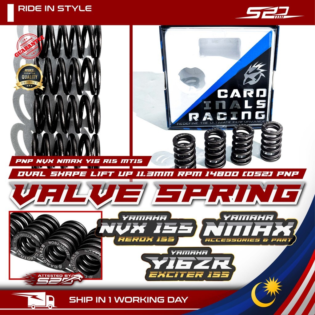 Racing Valve Spring Set CARDINALS NVX NMAX Y16 R15 MT15 4 PCS Oval ...