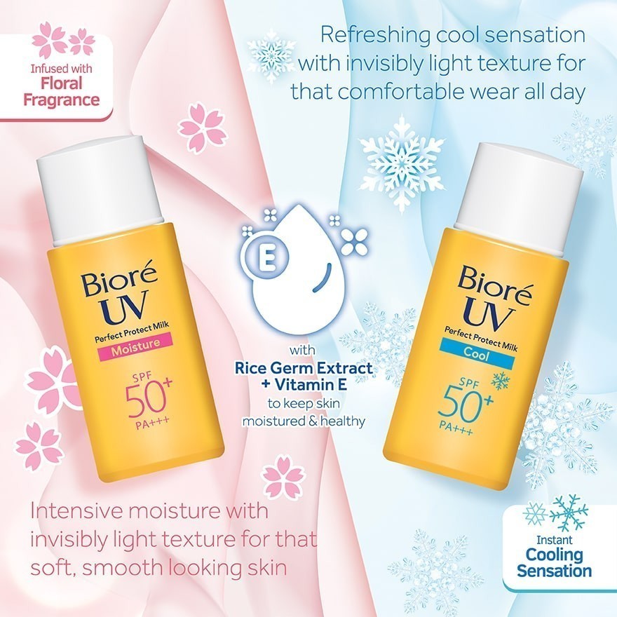BIORE UV Perfect Milk Cool SPF50+ Daily Sunscreen Moisture SPF 50 ...