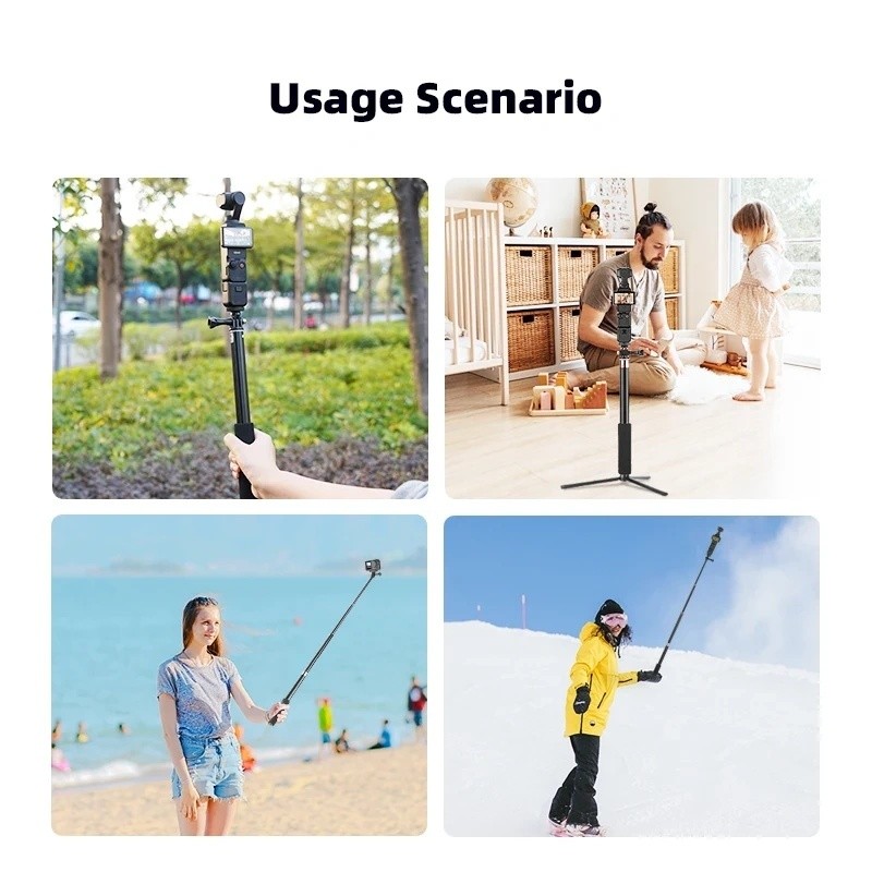 Panoramic Action Camera Extension Rod Camera Accessories Telescopic ...