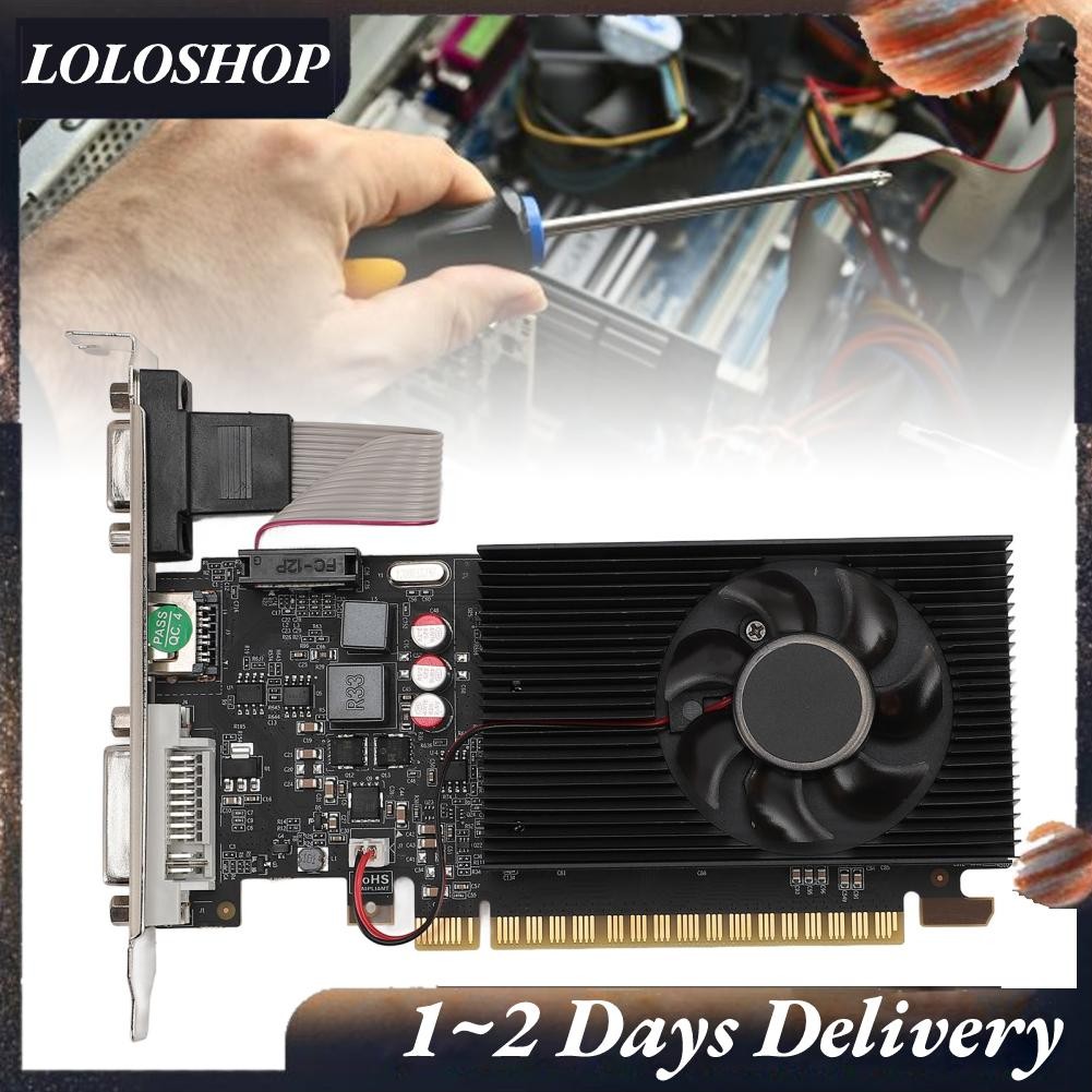 Loloshop Single Slot PCIE Graphics Card Low Power Consumption 64 Bit ...