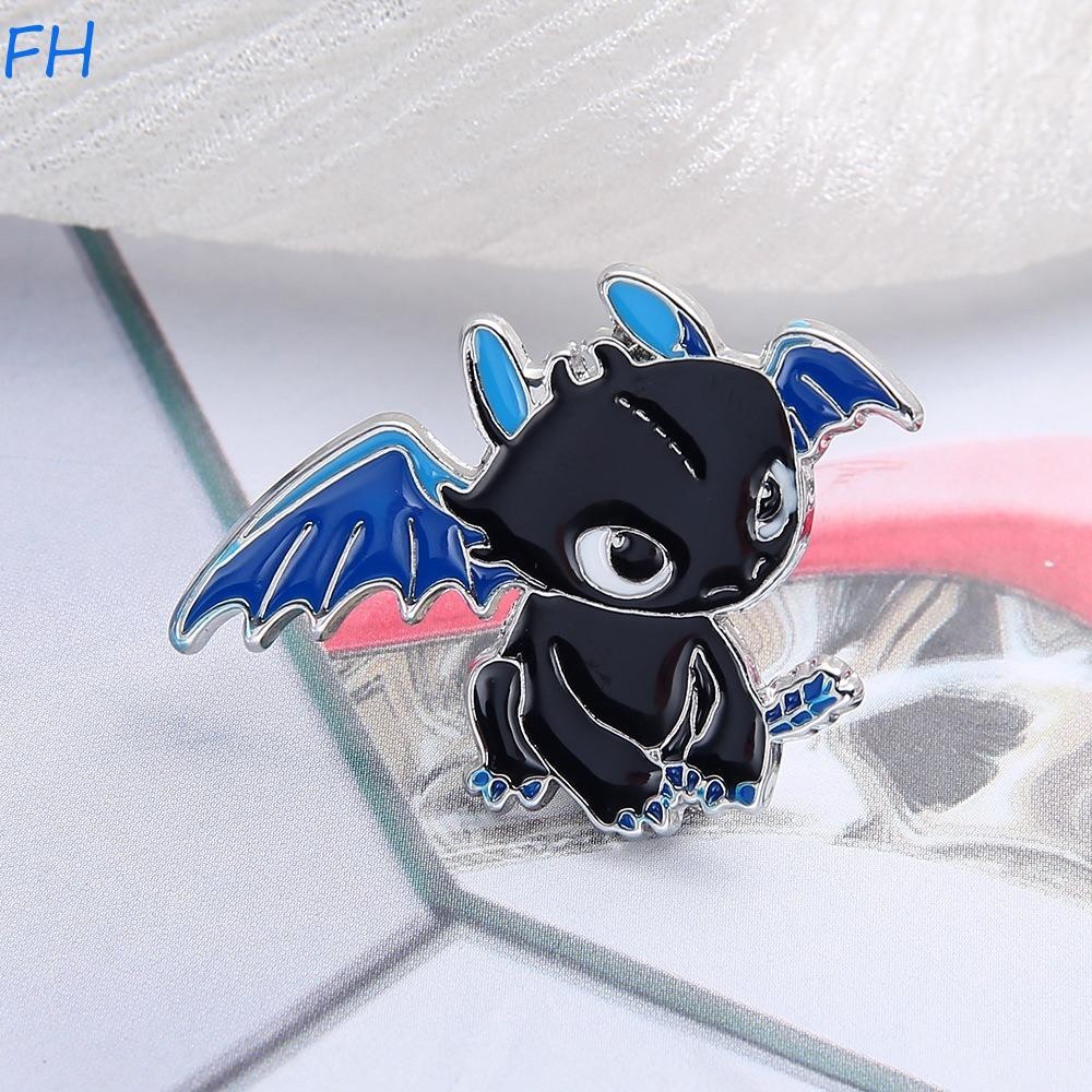 FENGHA Cartoon Toothless Dragon Keychain, Black & White Flying Dragon ...