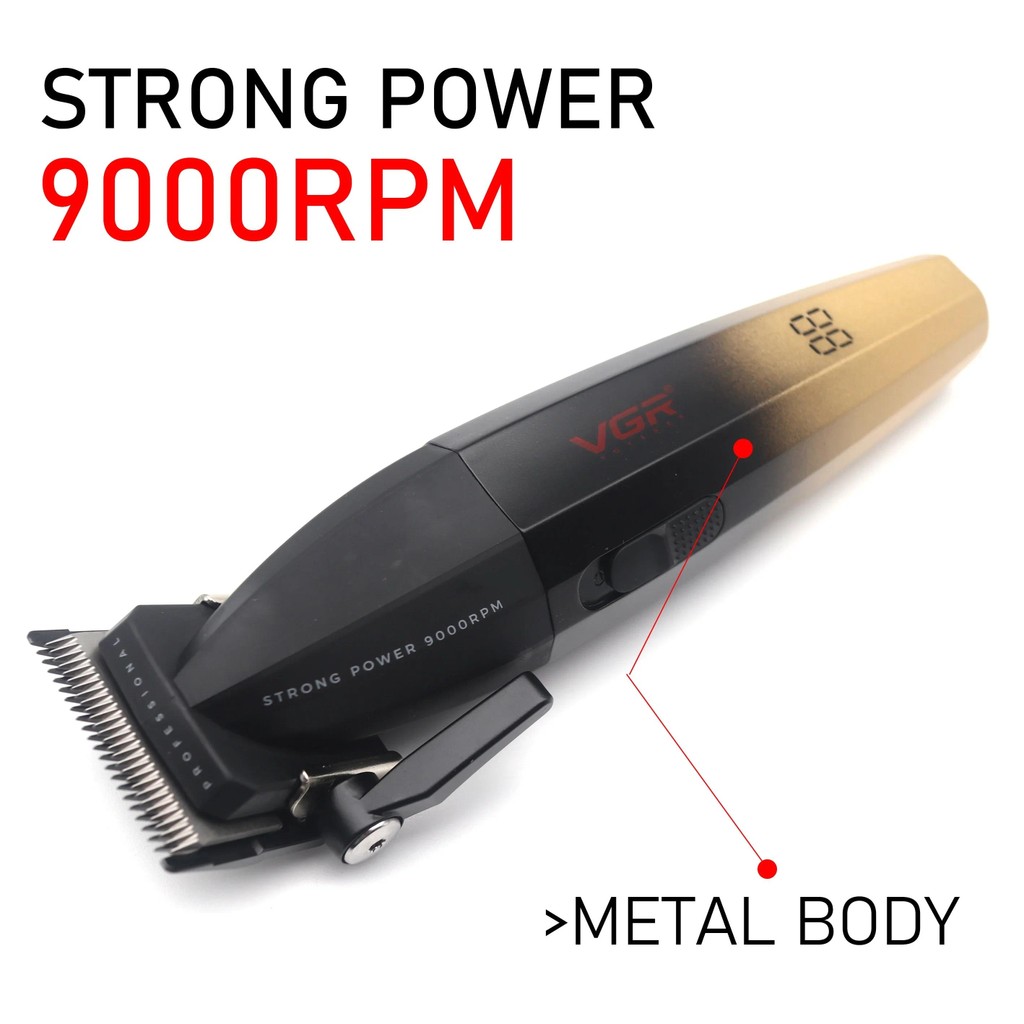 VGR Professional Barber Cutting Machines Kit DLC Blade Full Metal ...
