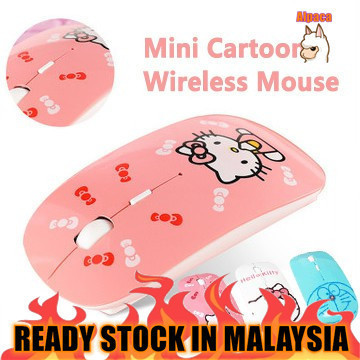 Ultra Thin Hello Kitty Mouse 2.4GHz Silent Wireless Mouse Design USB ...
