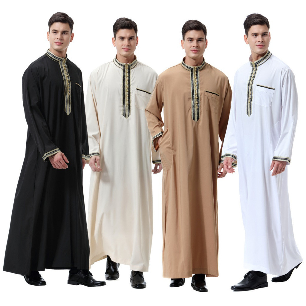 Islamic Men's Robe Muslim Men's Tang Suit Saudi Arabian Robe | Shopee ...