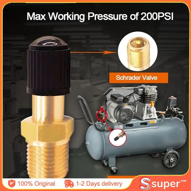 1/4’ NPT Solid Nickel Plated Brass Air Compressor Tank Filler Valve Air ...