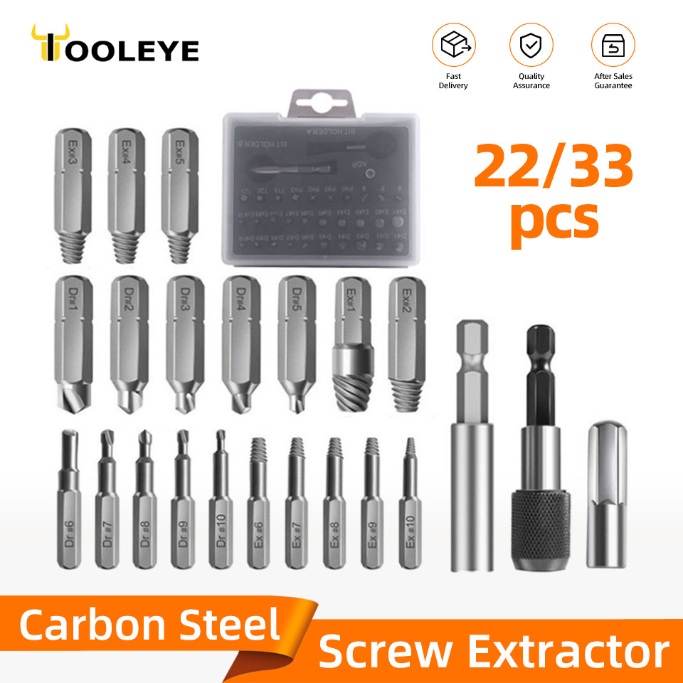 22/33Pcs Screw Extractor Drill Bit Set Magnetic Extension Bit Holder ...