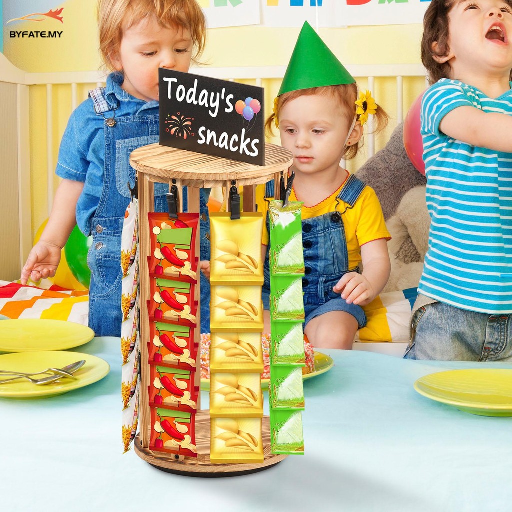 Chip Rack Display Stand Space Saving Snack Display Rack with 360 ...