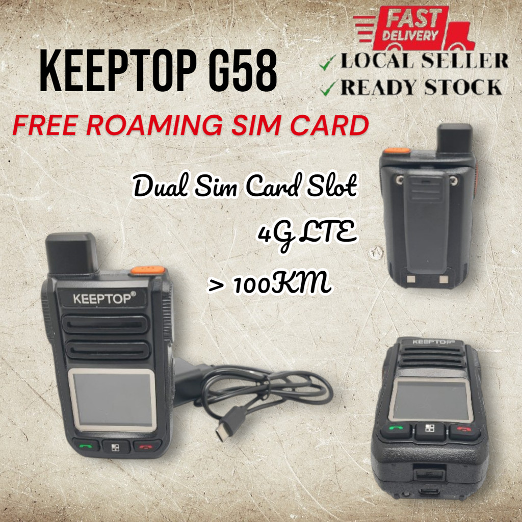 ( Free Roaming Sim Card ) Keeptop G58 Intercom Walkie Talkie 4G LTE ...