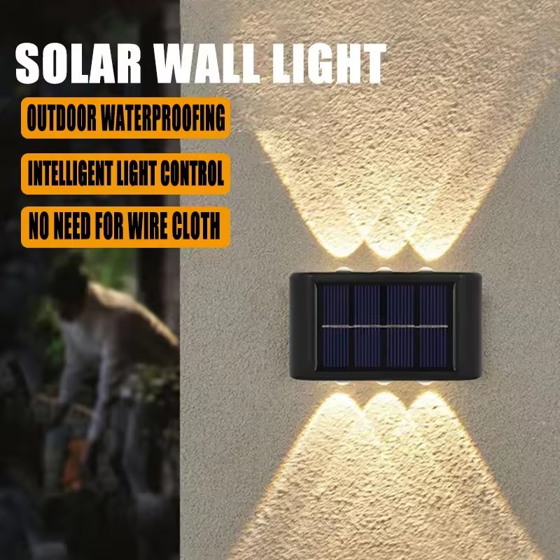 LED Solar Wall Lamp Outdoor Waterproof Light Courtyard Street Landscape ...