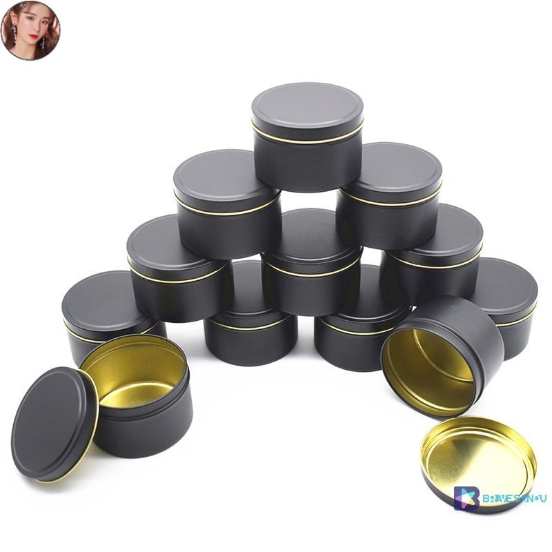 EEM Candle Jars with Lid Bulk Round Candle Container Tins Empty Storage ...