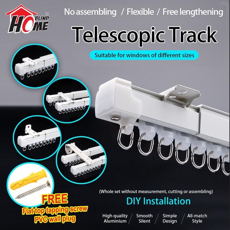 HomeBlind Telescopic Track / Langsir Raya 2025 Adjustable Curtain Rail ...