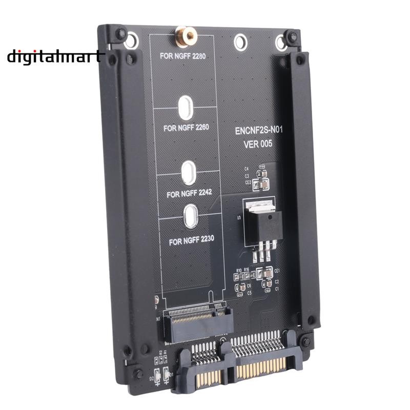 Black Case B+M Socket 2 M.2 NGFF (SATA) SSD to 2.5 SATA Adapter for ...