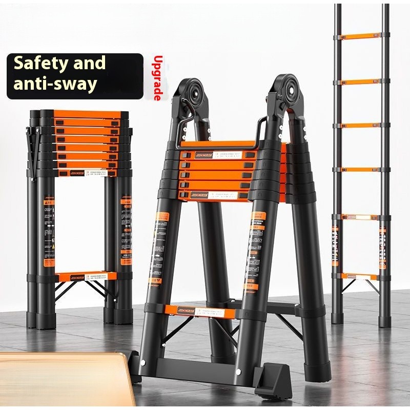 Telescopic ladder herringbone ladder foldable thickened retractable ...