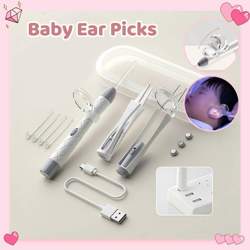 Baby Ear Cleaner Infant Ear Cleaner with Led Light with Soft Silicone ...